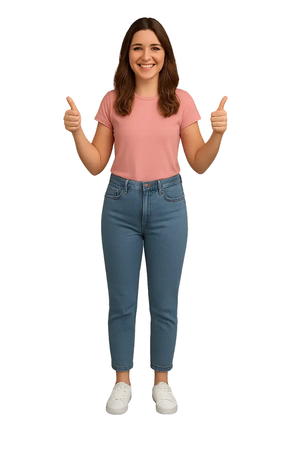 Vrouw met duim omhoog